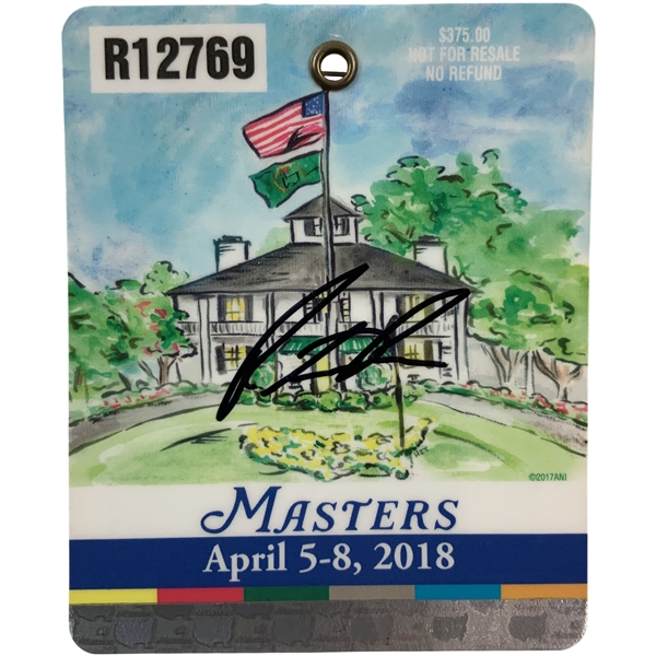 Patrick Reed Signed 2018 Masters Tournament SERIES Badge #R12769 JSA ALOA
