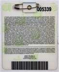 Zach Johnson Signed 2007 Masters Tournament SERIES Badge #Q05339 JSA ALOA