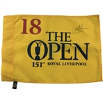Brian Harmon Signed 2023 Open Championship At Royal Liverpool Flag JSA ALOA