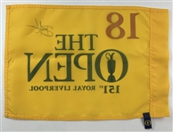 Brian Harmon Signed 2023 Open Championship At Royal Liverpool Flag JSA ALOA