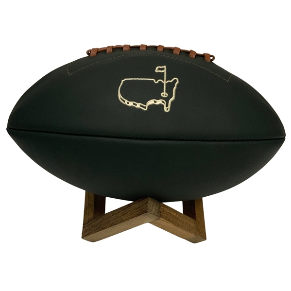 Masters Tournament Green Leather Football with Wood Stand in Bag