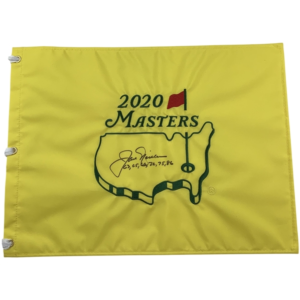 Jack Nicklaus Signed 2020 Masters Embroidered Flag w/ Years Won JSA ALOA