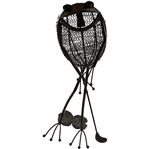 Whimsical Metal Frog Golfer Garden Sculpture