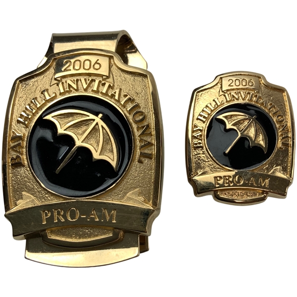 A 2006 Bay Hill Invitational Pro-Am Contestant Money Clip and Lapel Pin Set by Malcolm DeMille Inc.