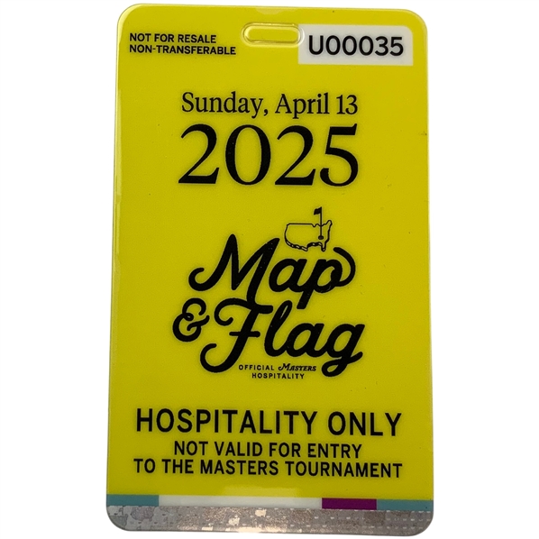2025 Masters Tournament Unused Map and Flag Official Hospitality Credential Badge