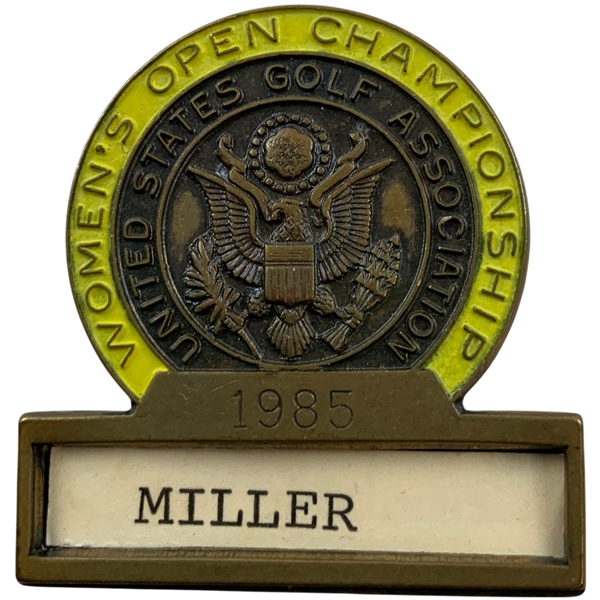 1985 U.S. Womens Open Championship Baltusrol GC Contestant Badge & Money Clip - Alice Miller