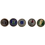 (5) Vintage British Open Golf Course Ball Markers