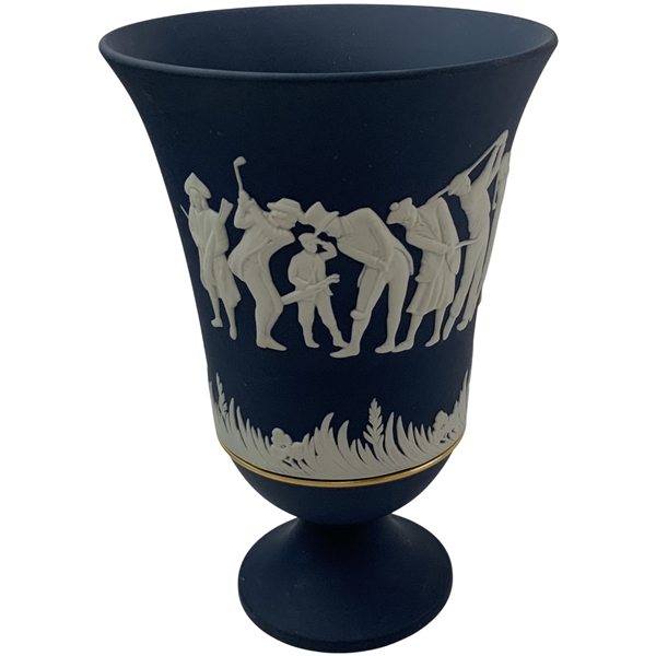 Wedgwood Cobalt Blue Jasperware 2004 WGC-American Express Championship Limited Edition Contestant Vase - Tiger Win