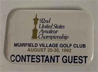 A Collection of Five Golf Tournament Badges and Pins from Muirfield Village Golf Club