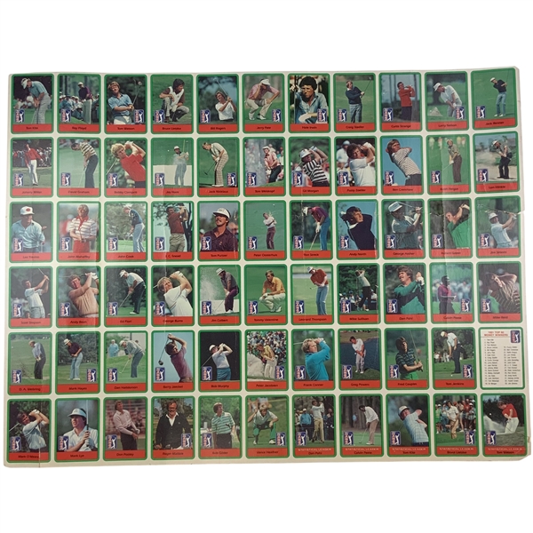 1982 Donruss PGA Tour Golf Stars Uncut Production Sheet 66 Cards Fred Couples Rookie Jack Nicklaus
