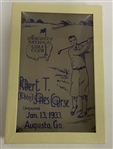 Vintage Augusta National Golf Club Bobby Jones Commemorative Glass Tray with Original Box
