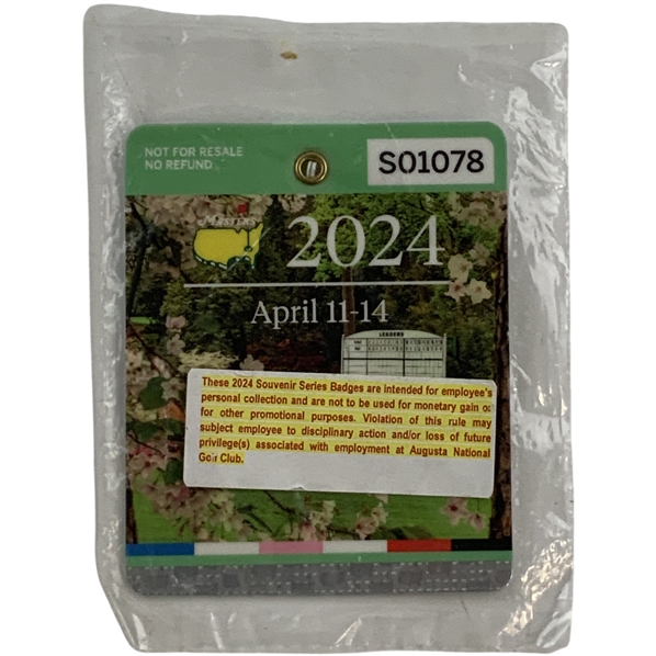 2024 Masters Tournament Souvenir Series Employee Badge #S01078 - Unopened