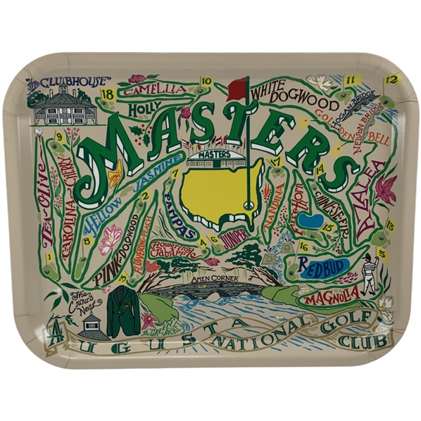Official Masters Tournament Augusta National Golf Club Birch Wood Serving Tray by catstudio