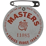 1964 Masters Tournament SERIES Badge #11085 - Arnold Palmer Winner
