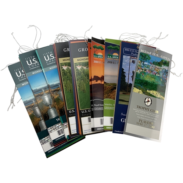 Large Collection of US Open and PGA Champ Tickets From 2002-2015 Including Tiger Woods Wins