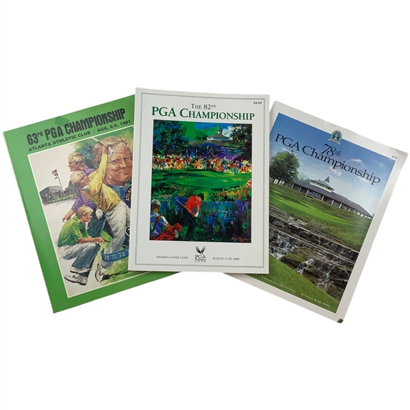 A Trio of Official PGA Championship Programs, 1981, 1996, and 2000
