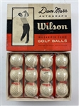 A Dozen Vintage Wilson Dave Marr Autograph Vulcanized Cover Golf Balls in Original Box