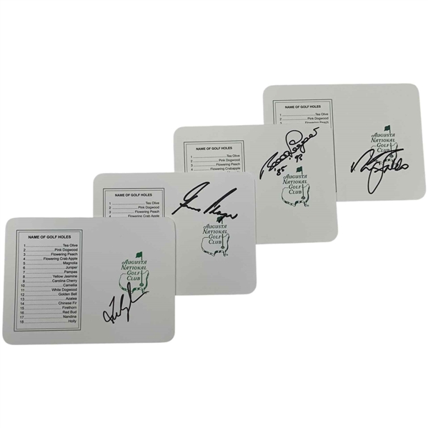 Langer, Player, Faldo & Couples Signed Augusta National Scorecards JSA ALOA