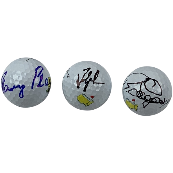 Player, Langer & Couples Signed Masters Logo Golf Balls JSA ALOA
