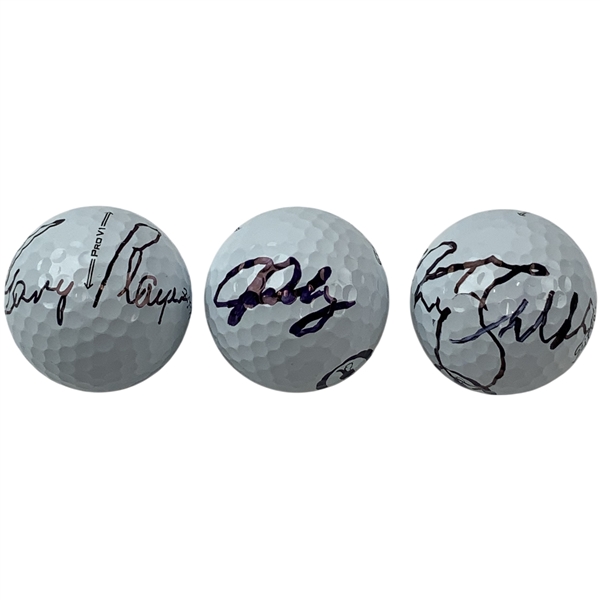 Player, Daly & Faldo Signed Titleist Golf Balls JSA ALOA