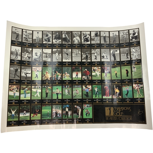 Ben Crenshaw Signed Ltd Ed 79/100 GSV Champions of Golf Masters Collection 1934-1996 Uncut Card Sheet JSA ALOA