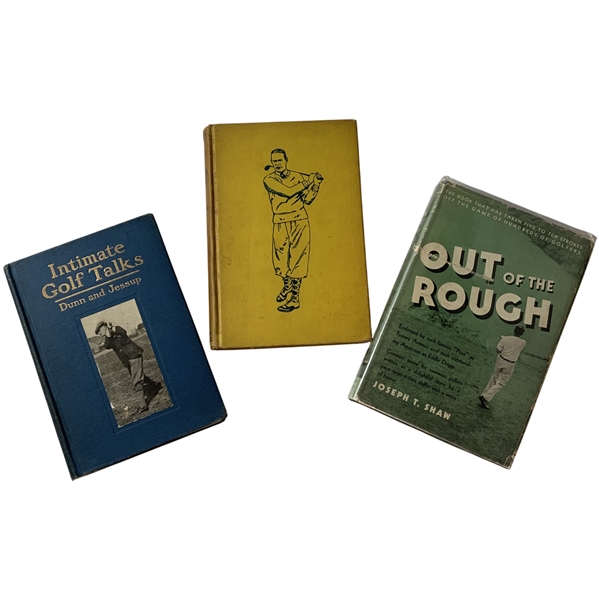 A Trio of Vintage Golf Books by John Duncan Dunn, Alex J. Morrison (Signed), and Joseph T. Shaw (DJ)