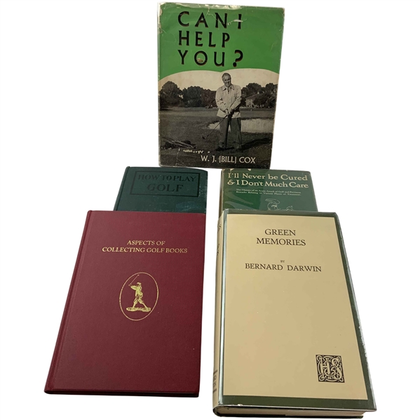 A Collection of Golf Literature featuring Works by Cox, Vardon, Darwin, and Others. 1928-1996. (DJ)