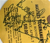 Palmer, Casper, Coody & Broadcast Legends Signed 1976 Masters Par 3 Wednesday Ticket #7387 JSA ALOA