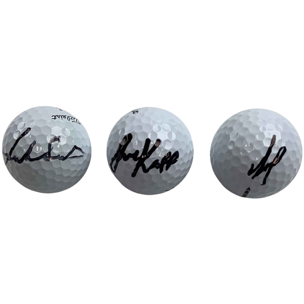 Jordan Spieth, Jake Knapp & Tom Kim Signed Golf Balls JSA ALOA