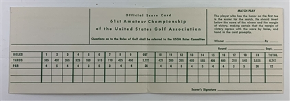 1961 US Amateur at Pebble Beach Official Scorecard - Jack Nicklaus '2nd U.S. Amateur Win' 