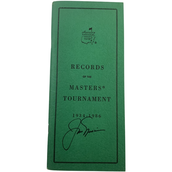 Jack Nicklaus Signed 1934-1986 Records Of The Masters Booklet JSA ALOA