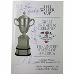 1995 Walker Cup Program (Tigers Only Appearance) w/4 Player Sigs JSA ALOA