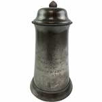 1899 Mount Pleasant Field Club American Pewter Tankard Trophy 