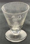 Set of Four Libbey Glass The Golfer Pattern Footed Glasses