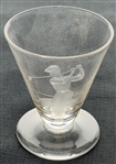 Set of Four Libbey Glass The Golfer Pattern Footed Glasses