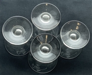 Set of Four Libbey Glass The Golfer Pattern Footed Glasses