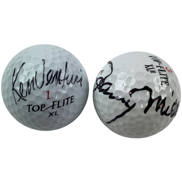 Johnny Miller & Ken Venturi Signed Golf Balls JSA ALOA