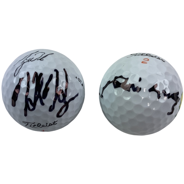 Jim Nantz & Hank Haney Signed Golf Balls JSA ALOA