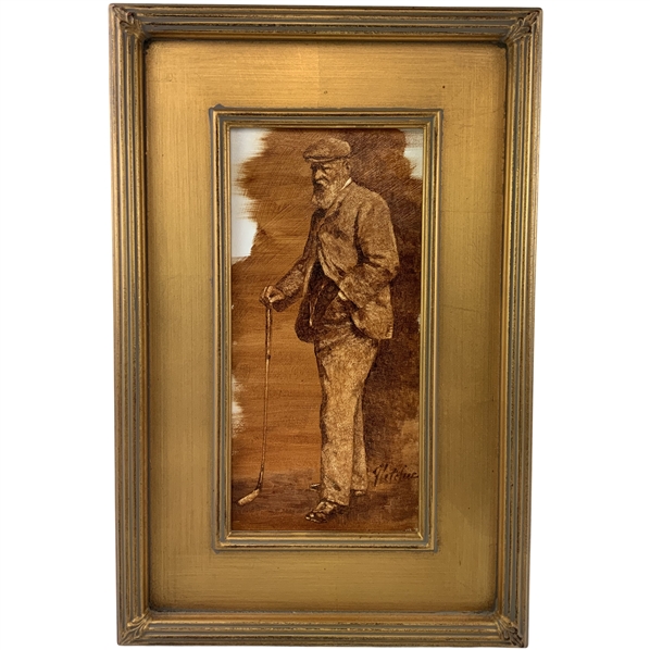 Original Old Tom Morris Oil Painting Signed by Artist Robert Fletcher - Framed