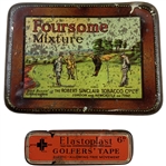 Two Vintage British Lithographed Metal Golfing Theme Tins
