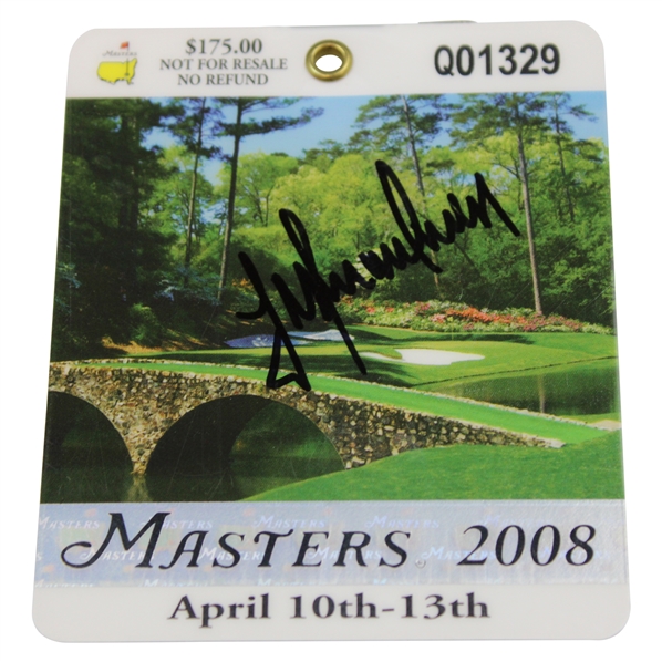 Trevor Immelman Signed 2008 Masters Tournament SERIES Badge #Q01329 JSA ALOA