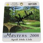 Trevor Immelman Signed 2008 Masters Tournament SERIES Badge #Q01329 JSA ALOA