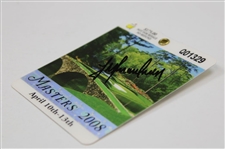 Trevor Immelman Signed 2008 Masters Tournament SERIES Badge #Q01329 JSA ALOA