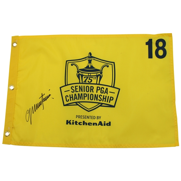 Colin Montgomerie Signed 2014 Senior PGA Championship Screen Flag JSA ALOA
