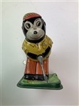 TPS Japan Tin Litho Windup Mechanical Bear Golfer Toy Set with Original Box