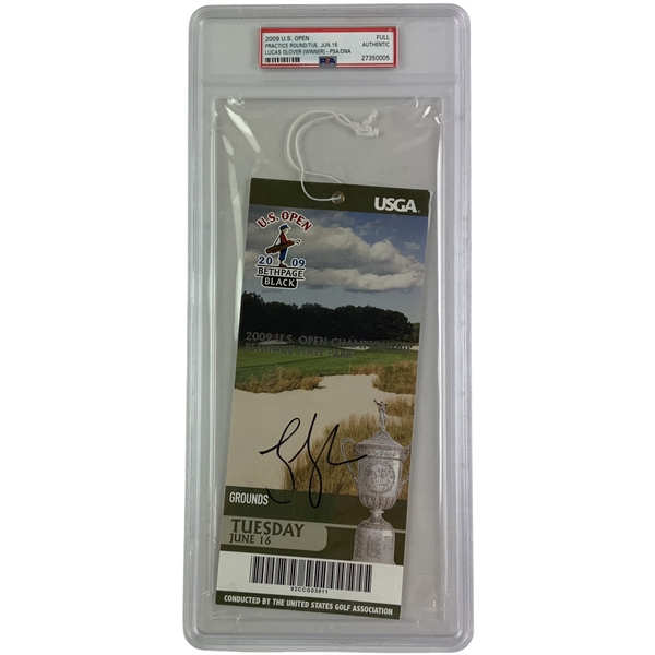 2009 U.S. Open Golf Ticket Signed by Champion Lucas Glover PSA DNA Authentic