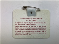 Jack Nicklaus Signed 1986 Masters Tournament SERIES Badge #X14285 JSA ALOA