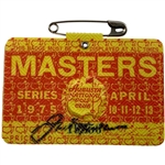Jack Nicklaus Signed 1975 Masters Tournament SERIES Badge #19858 JSA ALOA