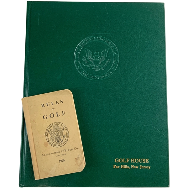 Byron Nelson Signed 1975 USGA Encyclopedia of Golf Book & 1925 Rules Booklet JSA ALOA