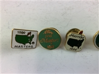 A Set of Eight Masters Tournament Commemorative Lapel Pins, 1989-2005
